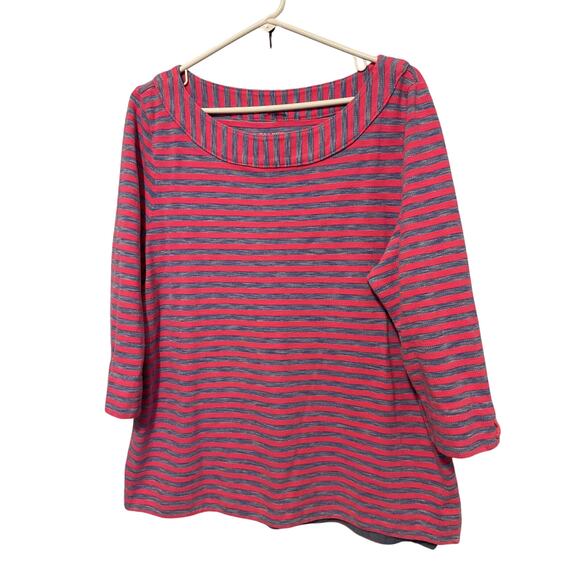 Talbots XL Pink & Blue Top 3/4 Sleeve - Picture 1 of 6